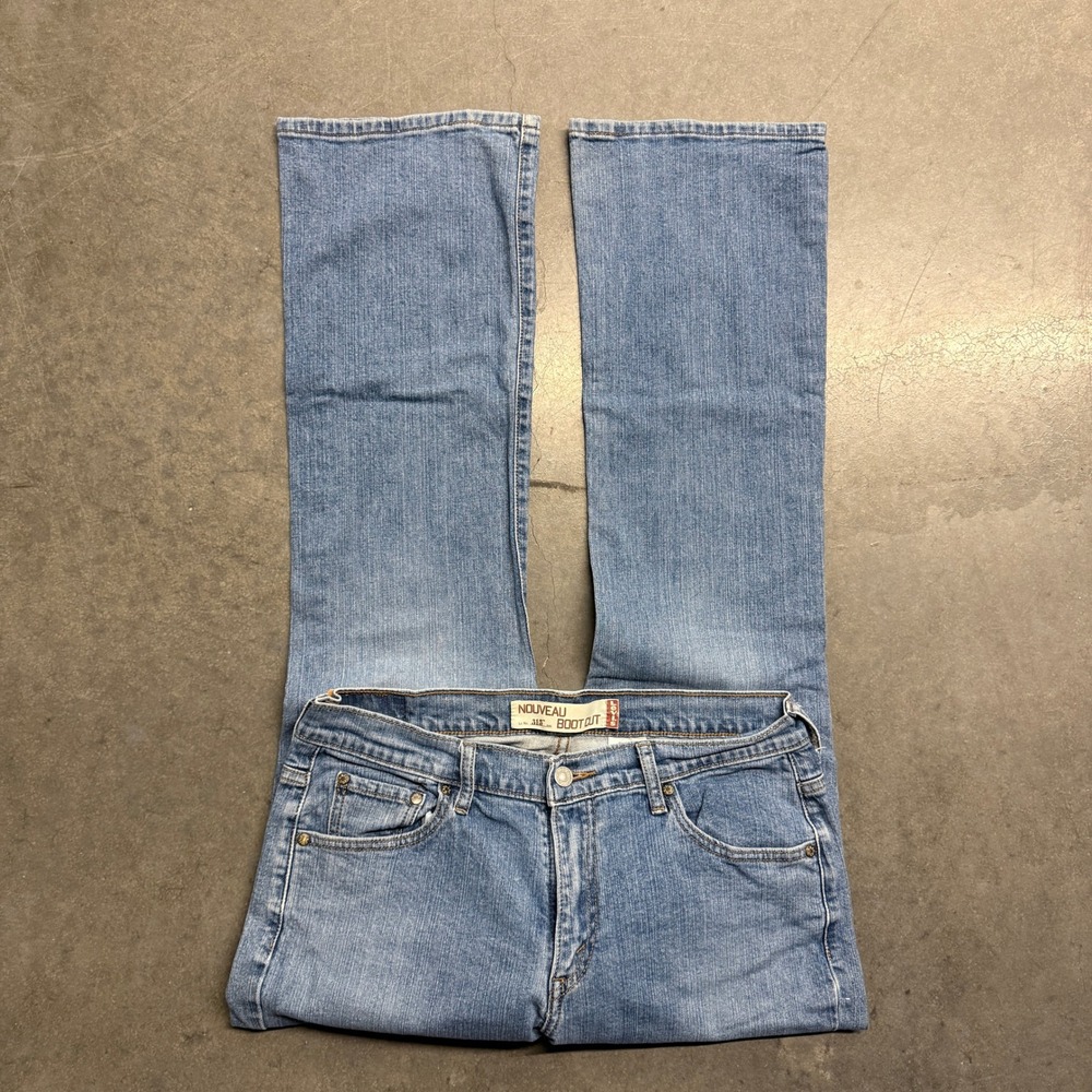 Levis 515 Nouveau Bootcut Jeans Blue Medium Wash Denim Womens 12L Stretch